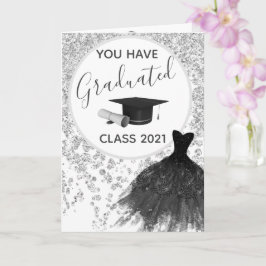 Cartão Glitter de Prata Elegante Você pode Vestir o Forma