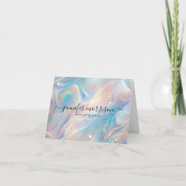 Cartão Glitter Dourado Oculográfico Azul Personalizado