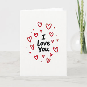 Cartão Glitter Hearts Eu Te Amo