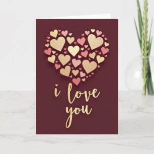 Cartão Glitter Hearts Love You