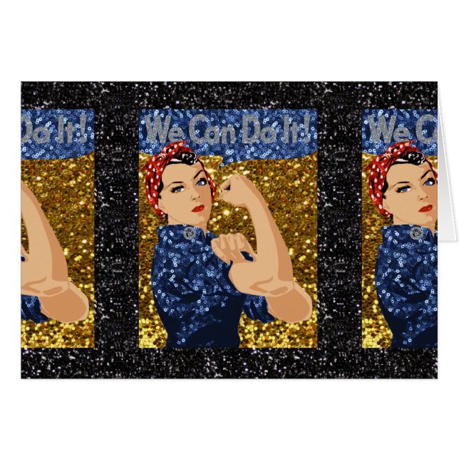 Cartão glitter rosie, o rivete (Frente Horizontal)