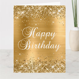Cartão Glittery Gold Foil Big Happy Birday
