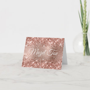 Cartão Glittery Rose Gold Foil Mazel Tov