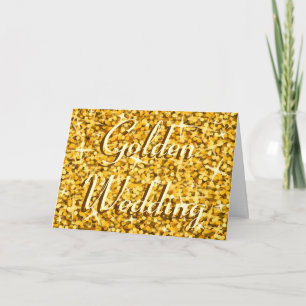 Cartão 'Glitz "Gold" 'Casamento de Ouro' 'Aniversá