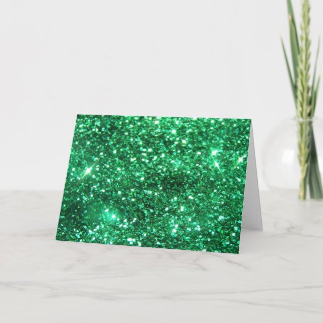 Cartão Glitzy Green Glitter (Frente)
