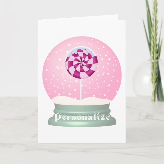 Cartão Globe de neve fofinha e giro inverno (Frente)