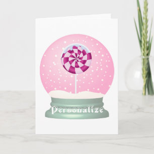 Cartão Globo de neve de pirulito