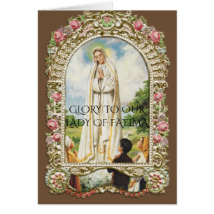 Cartão glória a nossa senhora da oração de Fatima