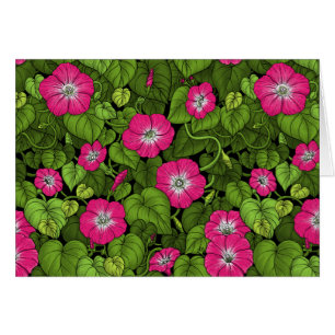 Cartão Glória da manhã em rosa e verde
