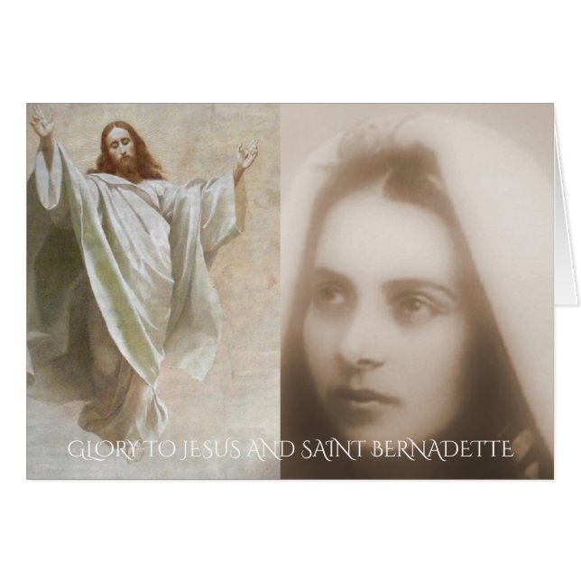 CARTÃO GLÓRIA PARA JESUS E SANTO BERNADETTE (Frente Horizontal)