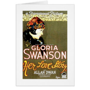 Cartão Gloria Swanson seu cartaz cinematográfico de Love