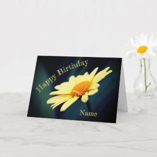 Cartão Gloriosa Daisy Flower Personalizada Aniversário