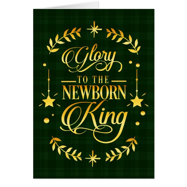 Cartão Glory Newborn King Tartan (Frente)
