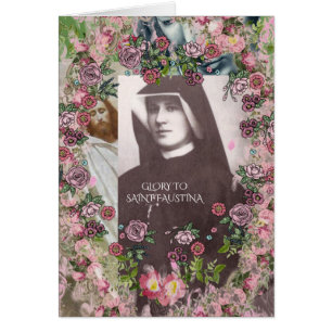 CARTÃO GLORY TO SANTO FAUSTINA