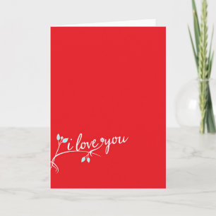 Cartão Glossy Floral Vermelho Eu Te Amo