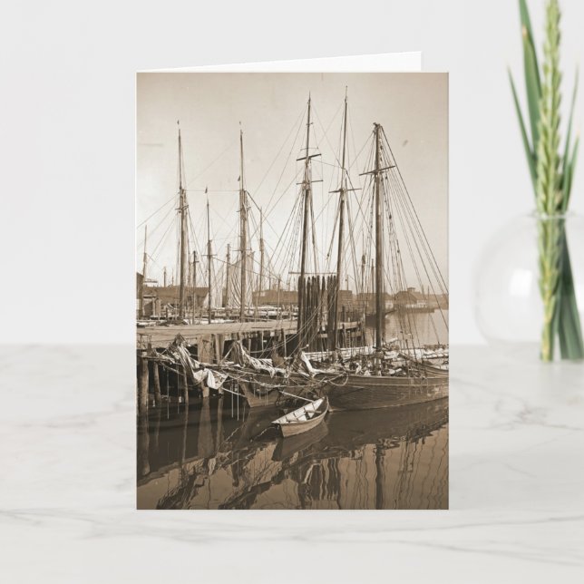 Cartão Gloucester Massachusetts Wharf 1905 (Frente)