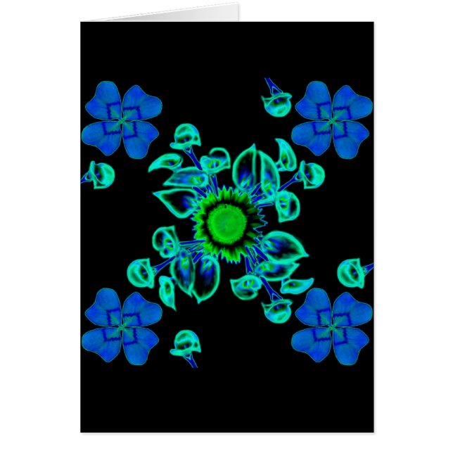 Cartão Glücksklee Clover mit Sonnenblume und Calla Lilie (Frente)