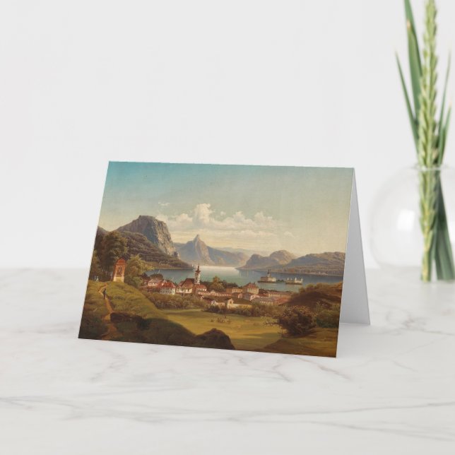 Cartão Gmunden mit Schloss Ort | Johann Wilhelm Jankowsky (Frente)