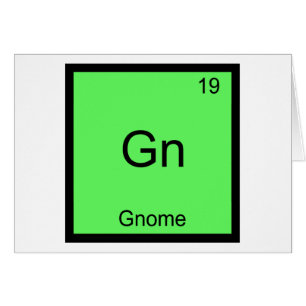 Cartão Gn - Tabela Periódica de Química do Gnome Símbolo