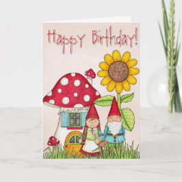 Cartão Gnome Feliz de Aniversário