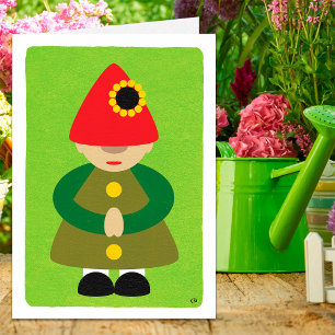 Cartão Gnome na placa de Vazio Verde
