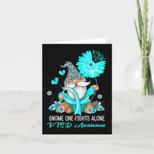 Cartão Gnome One luta sozinho o guerreiro Teal Ribbon Pts