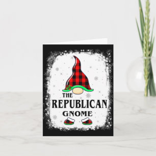 Cartão Gnome Republicano Xma Família Correspondente Plaid