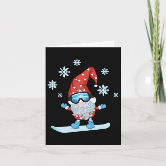Cartão Gnome Snowboard (Frente)