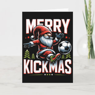 Cartão Gnomo de Futebol Feliz Natal de Chute