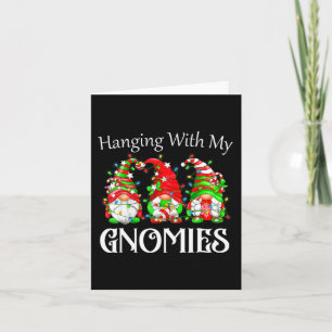 Cartão Gnomo de Natal Divertido Com Minha Família Gnomies