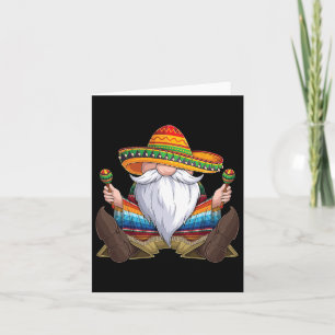 Cartão Gnomo Mexicano Cinco de Mayo Serape Poncho Men Wom