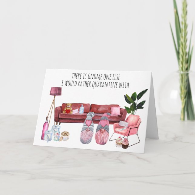 Cartão Gnomo Um Outro Eu Preferiria Ficar em Quarentena (Frente)