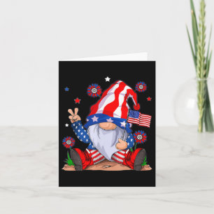 Cartão Gnomos 4 De Julho Patriótico Gnomo Americano Engra