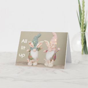 CARTÃO GNOMOS ESTÃO "ILUMINADOS E PRONTOS PARA O NATAL"