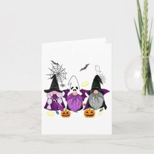 Cartão Gnomos Ghost Scary Gnomo Autumn Pumpkin Halloween