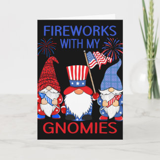 Cartão Gnomos Leopardo do Dia 4 de Julho Fogo Americano E