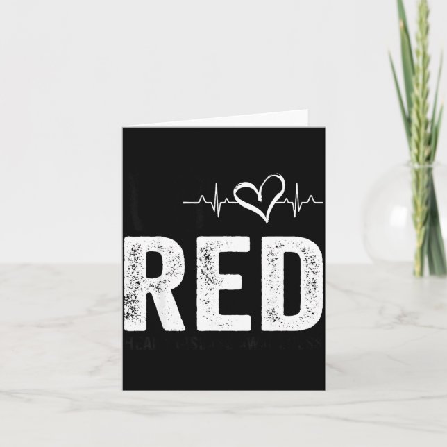 Cartão Go Red For Women American Heart Disease Month Awar (Frente)