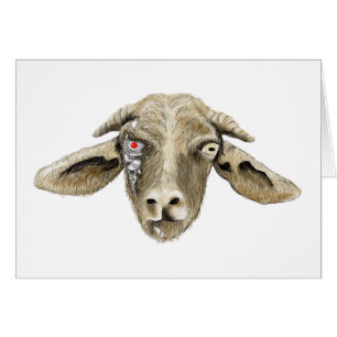 Cartão Goat Cyborg engraçado esquisito filme fictício p