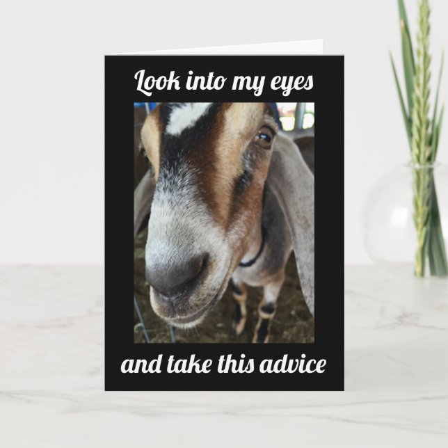 CARTÃO GOAT DIZ "SAIA E CELEBRE **60º** ANIVERSÁRIO (Frente)