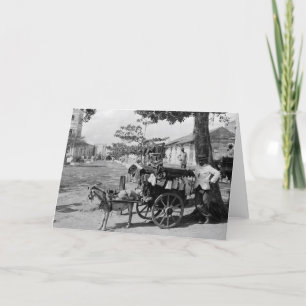 Cartão Goat Wagon Peddler, Cuba: 1920