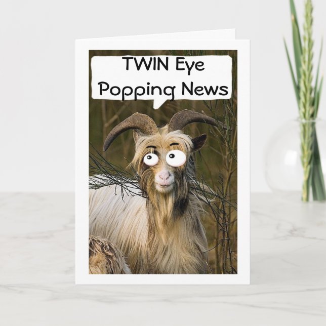 CARTÃO GOAT'S EYE POPPING NOTÍCIAS É MEU ANIVERSÁRIO DO T (Frente)