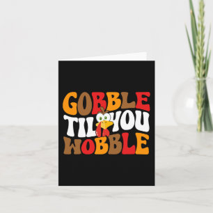 Cartão Gobble Até Você Cambalear Peru Retro Fall Dia de A