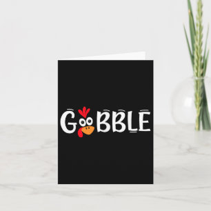 Cartão Gobble Engraçado Turquia Enfrenta Feliz Ação de Gr