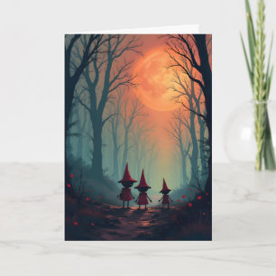 Cartão Goblins e o Dia das Bruxas da Lua Fiery