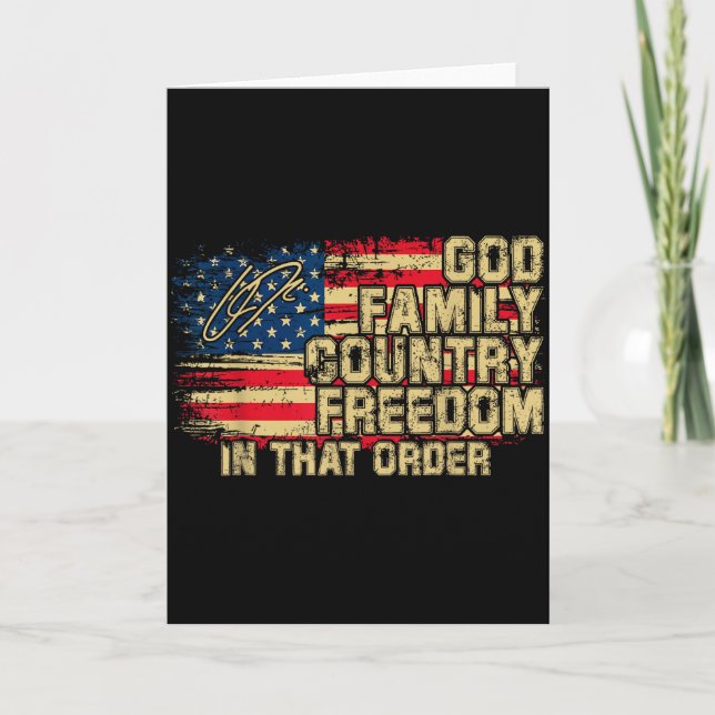 Cartão God Family Country Dom In That Order For Suprters  (Frente)