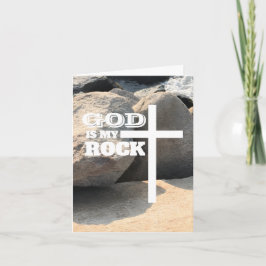 Cartão God is My Rock Bible Verse White Cross Christian