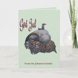 Cartão God Jul Scandinavian Julbocken Yule Goat After Joh