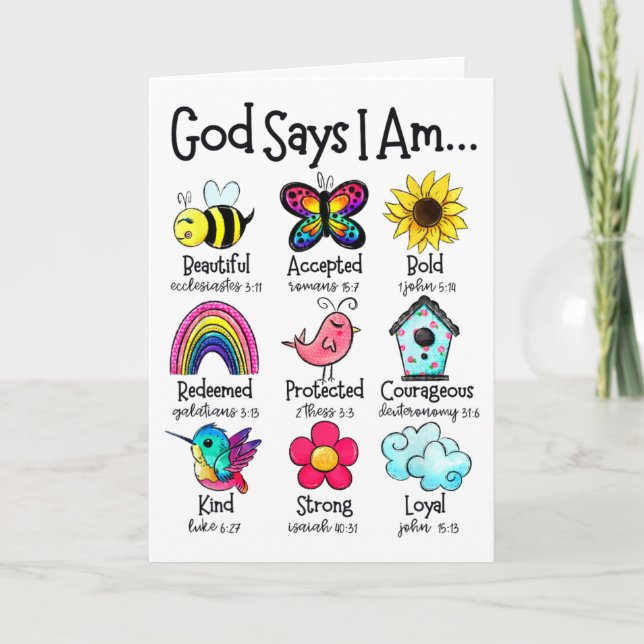 Cartão God Says I Am Bee Spring Christian Funny Easter Da (Frente)