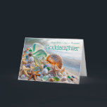 Cartão Goddaughter Pretty Happy Mothers Day Pretty<br><div class="desc">A sweet Mother’s Day message for your goddaughter,  adorned with the ocean’s charming treasures—sea glass,  shells,  and starfish—with text you can personalize.</div>