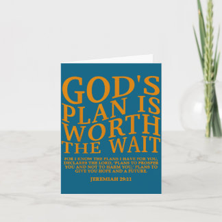 Cartão God's Plan Worth Wait Christian Bible Verse